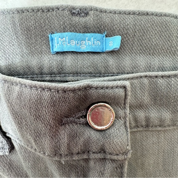 J. McLaughlin Treva Grey Skinny Jeans Front Side Zipper Pocket Size 8 - Picture 3 of 9